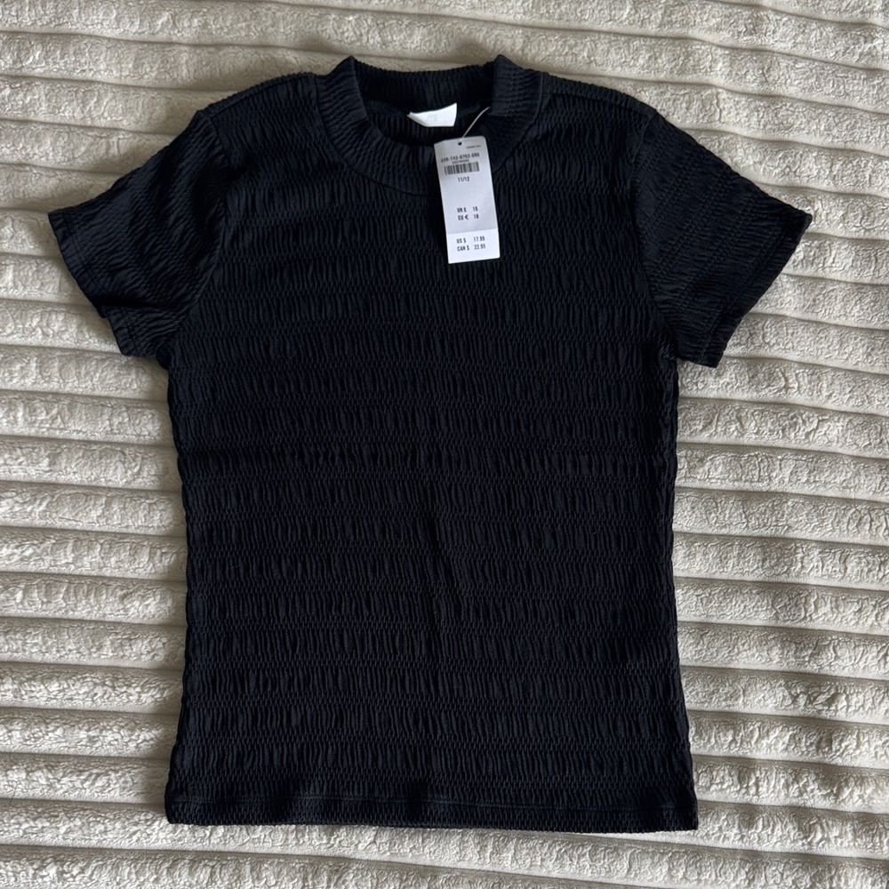 Abercrombie Kids Black Textured Short Sleeve Tee